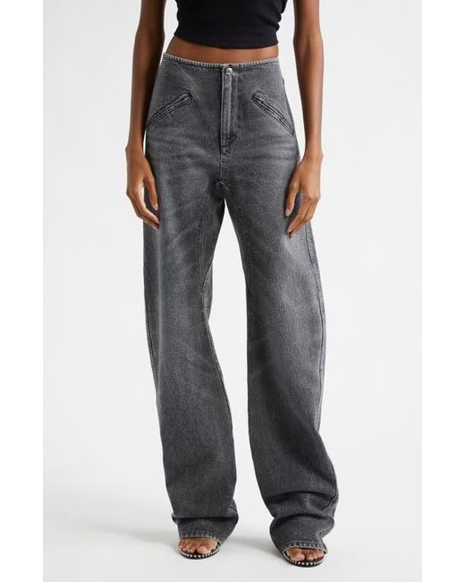 デニム・ジーパン Alexander Wang Jeans with logo crystal hotfix Alexander Wang Jeans with logo crystal hotfix Blue - Women