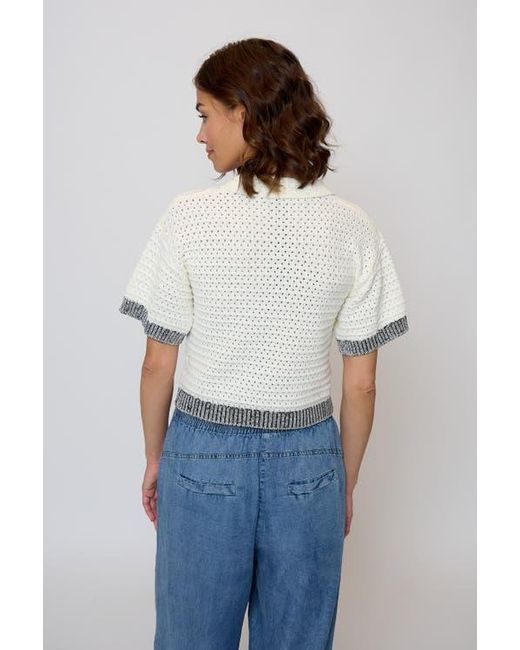 Central Park West White Junie Openstitch Polo