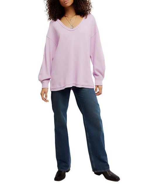 Free People Purple Coast 2 Coast Oversize Thermal Top