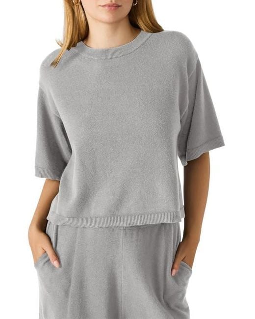 Steve Madden Gray Kori Elbow Sleeve Crewneck Sweater