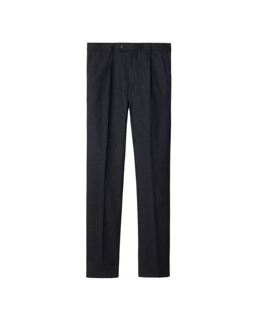 Burberry Black Wool Flannel Tailored Trousers for men