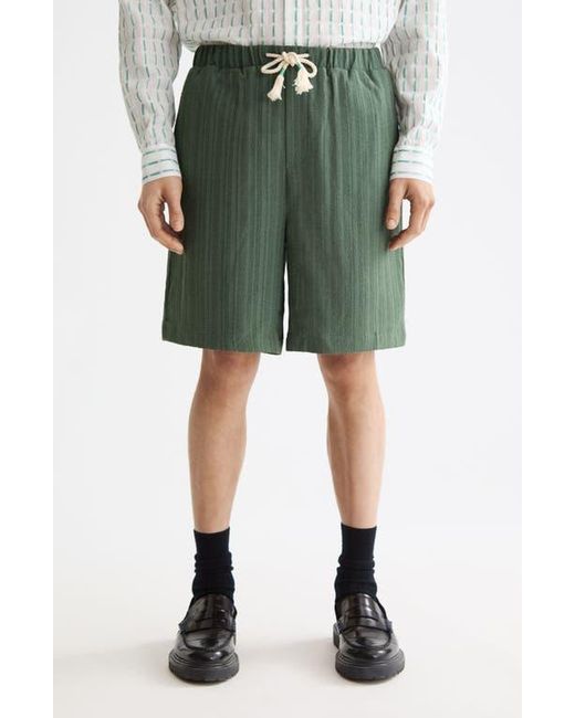 Scotch & Soda Green Fave Tonal Stripe Drawstring Shorts for men