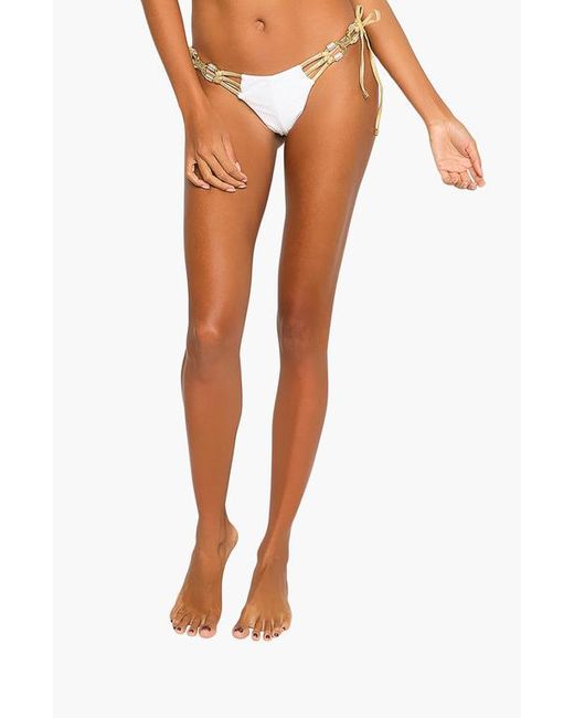 Beach Bunny Swimwear White Madagascar Glam Tie Side Bottom