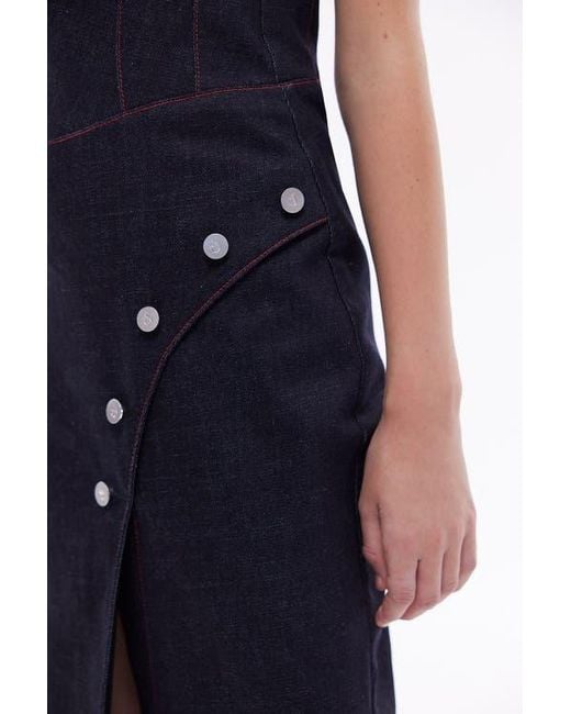 Jendue Black Davidson Cross Neck Maxi Dress