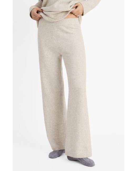 Mango White Knit Pants