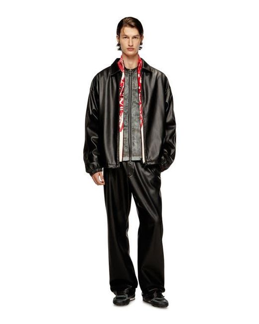 DIESEL J-Ake Oversize Faux Leather Jacket in Black for Men | Lyst