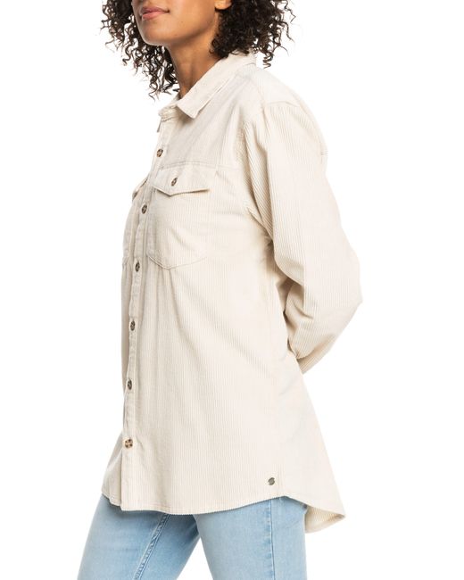 Roxy Natural Let It Go Cotton Corduroy Button-up Shirt