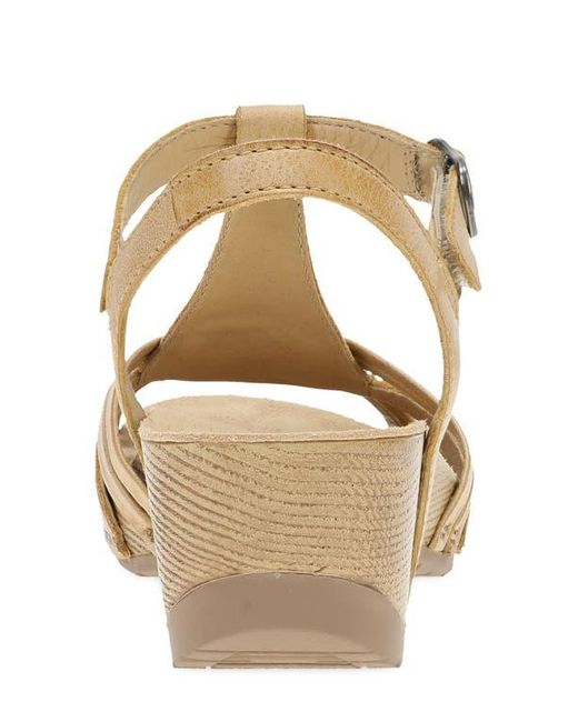 Dansko Natural Tia Ankle Strap Platform Wedge Sandal