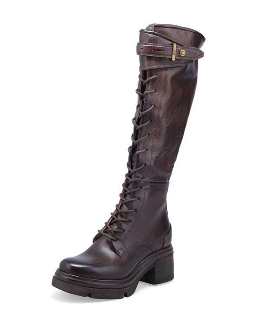 A.s.98 Black Edison Lace-Up Knee High Boot