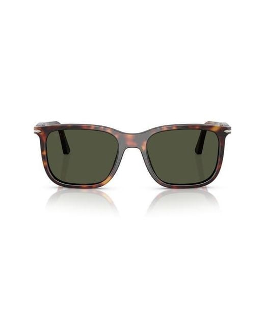 Persol Green 56Mm Rectangular Sunglasses for men