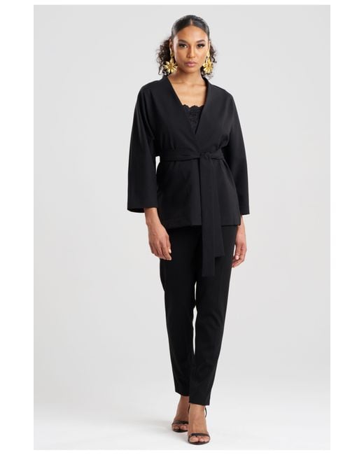 Natori Black Compact Knit Jacket