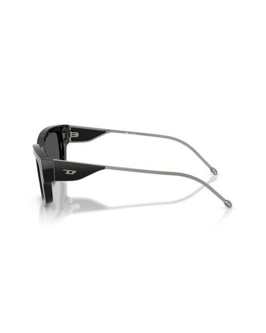 DIESEL Black Geck-D 56Mm Rectangular Sunglasses for men