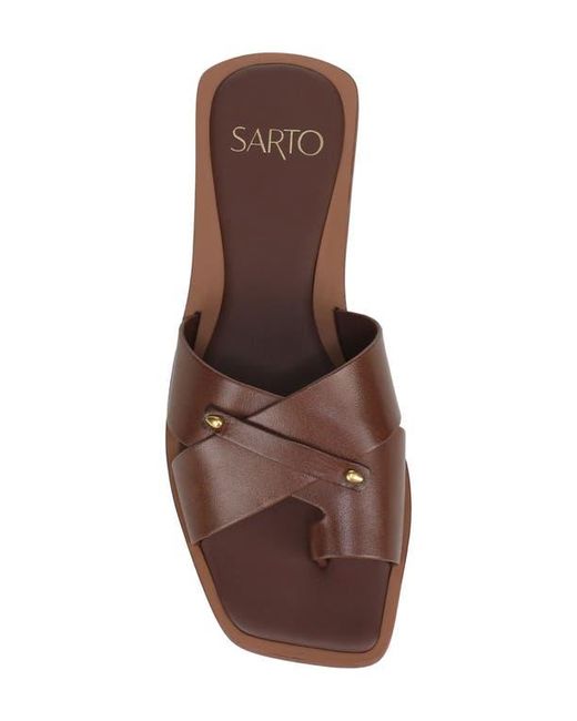 Sarto Brown Etta Toe Loop Sandal