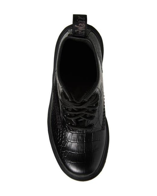 Dr. Martens Black 1460 Croc Embossed Combat Boot