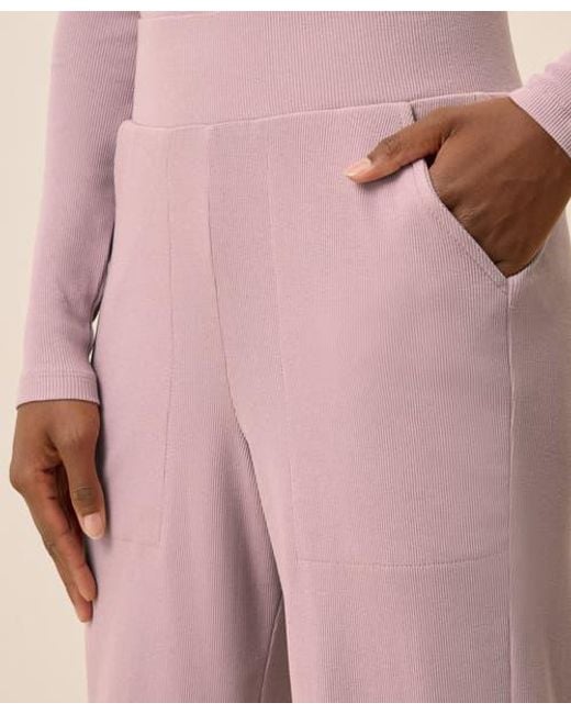 Pact Pink Dream Rib Wide Leg Lounge Pant