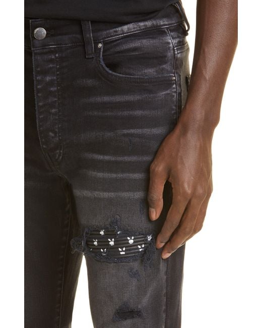 Amiri Mx1 Playboy Bunny Mended Jeans in Black for Men | Lyst
