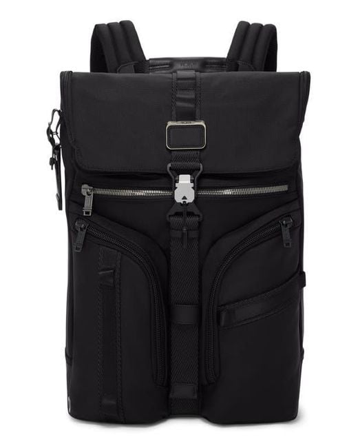 Tumi Black Surveillance Front Flap Backpack