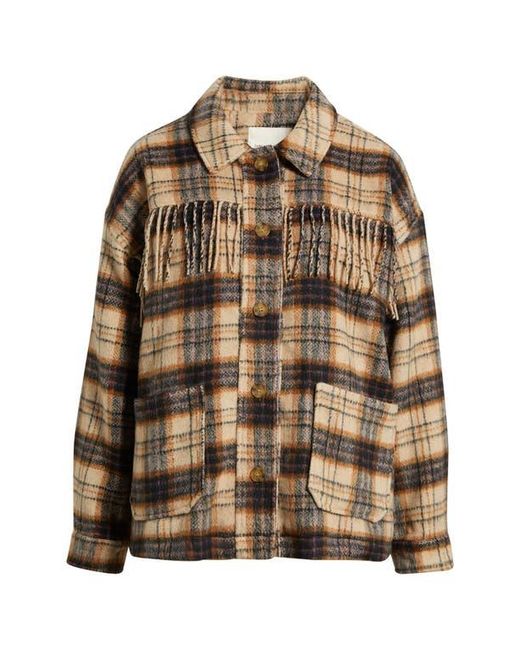 Thread & Supply Brown Fringe Plaid Shacket