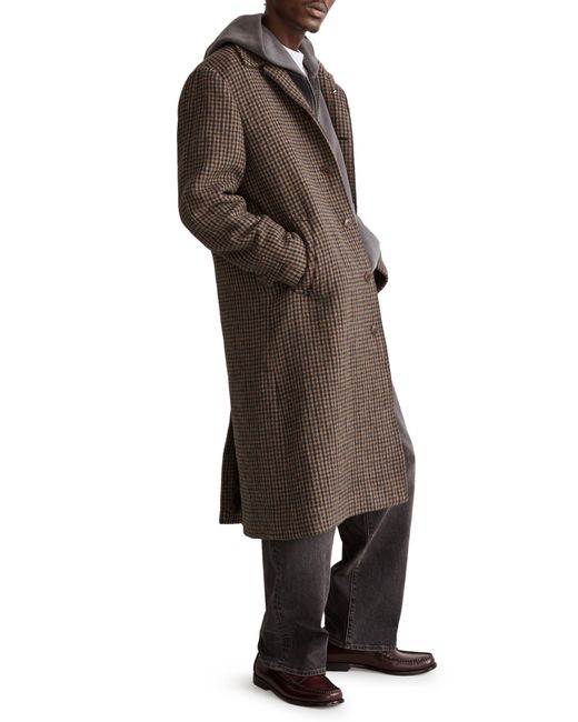 Madewell Brown Houndstooth Topcoat for men