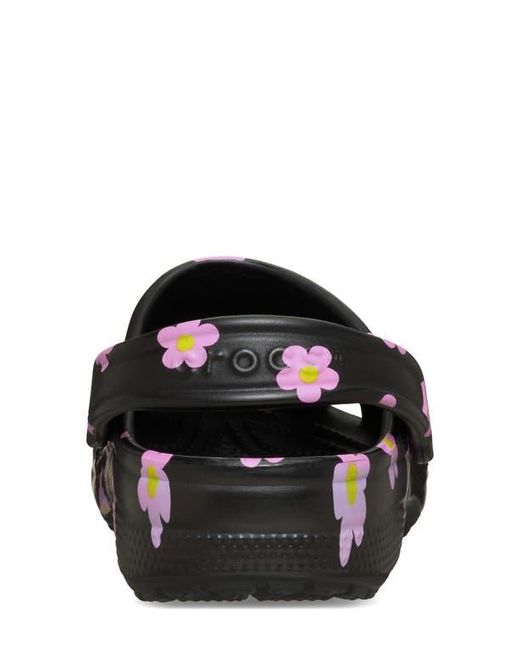 CROCSTM Black Flower Classic Clog