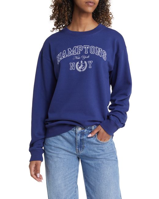GOLDEN HOUR Hamptons Graphic Sweatshirt in Blue | Lyst
