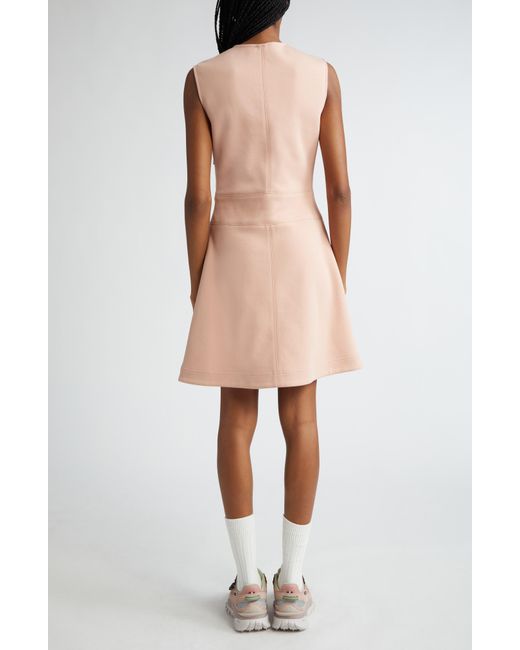 Moncler Pink Sleeveless Cotton Blend Interlock Dress