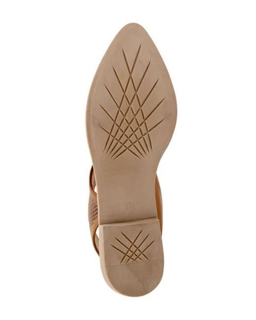 BUENO Brown Bianca Perf Slingback Pointed Toe Flat