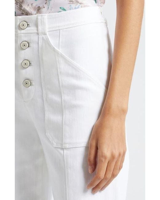 Cinq À Sept White Benji Wide Leg Jeans