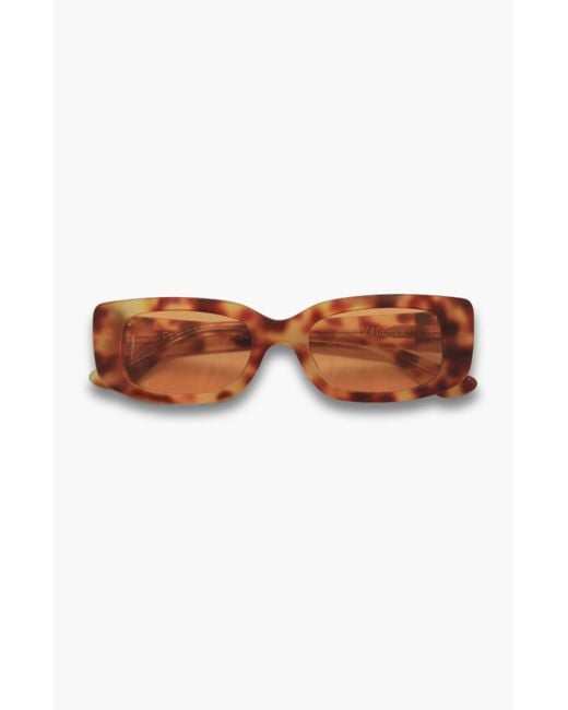 INDY Brown Delancey Rectangular Polarized Sunglasses