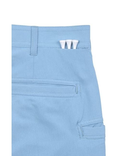 Con.struct Blue Regular Fit Solid Flat Front Recycled Performance Golf Pants for men