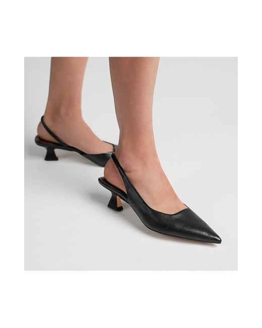 Sarto Black Devin Kitten Heel Slingback Pump