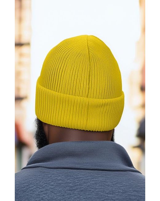 Alix Yellow Molecule Beanie for men