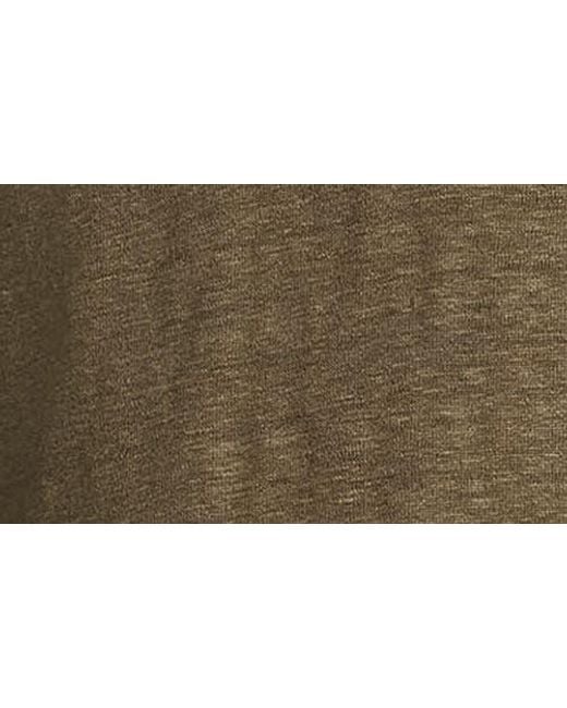 Vince Green Notch Neck Long Sleeve Slub Linen T-Shirt for men