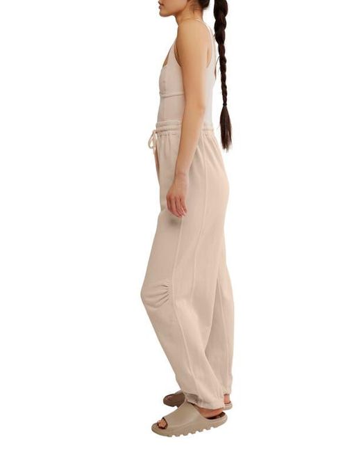 Free People Natural Fp Movement Inbound Stretch Cotton Jumpsuit