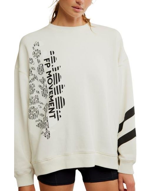 Free People Gray Fp Movement All Star Oversize Graphic Sweatshirt