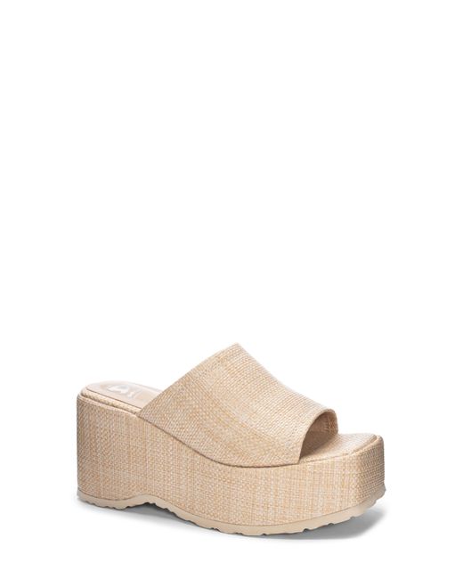 Dirty Laundry Trighton Platform Wedge Sandal in Natural | Lyst