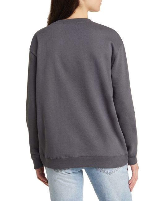 THE VINYL ICONS Gray England Patch Cotton Blend Fleece Sweatshirt