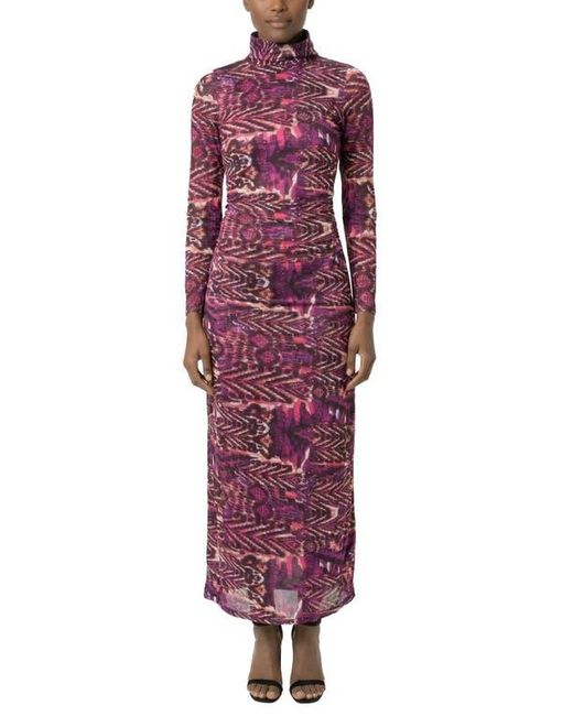 AREA STARS Women's Purple Lee Midi Jersey Skirt