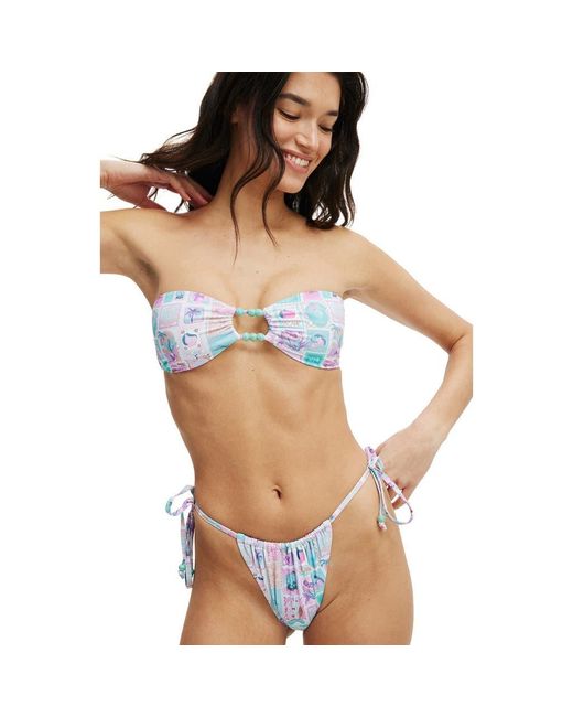 Cotton On Multicolor Cut Out Bandeau Bikini Top