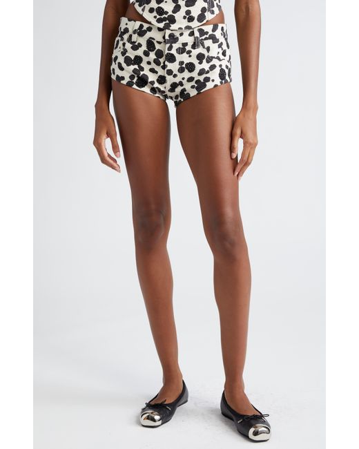 Area Black Dalmatian Denim Hot Shorts
