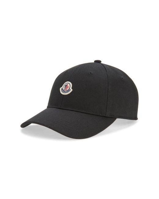 Moncler Black Logo Patch Adjustable Baseball Cap