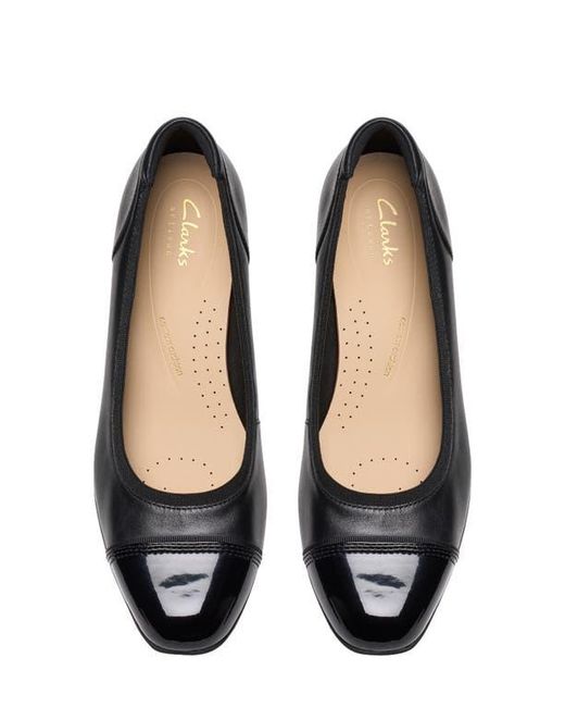 Clarks Black Krystine May Cap Toe Pump