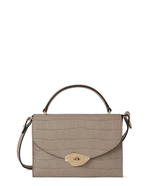 Mulberry Multicolor Lana Croc Embossed Leather Top Handle Bag