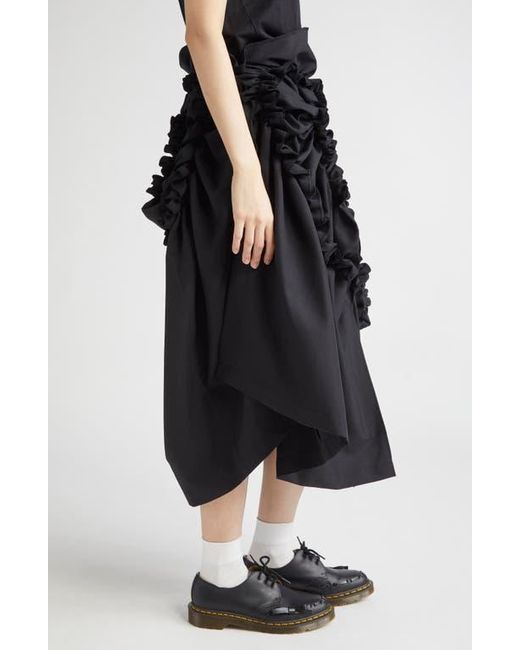 Tao Comme Des Garçons Black Asymmetric Ruffle Wrap Skirt