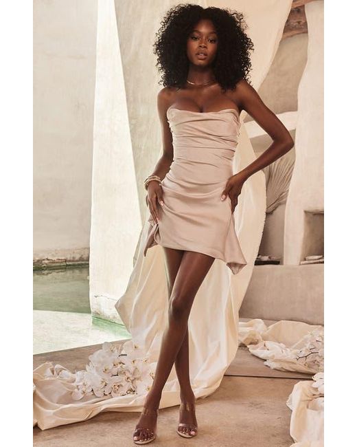 House Of Cb Jasmine Strapless Satin Corset Dress in White Lyst