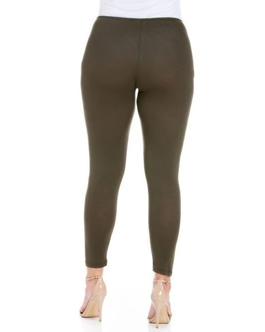 24seven Comfort Apparel Green Ankle Length Leggings