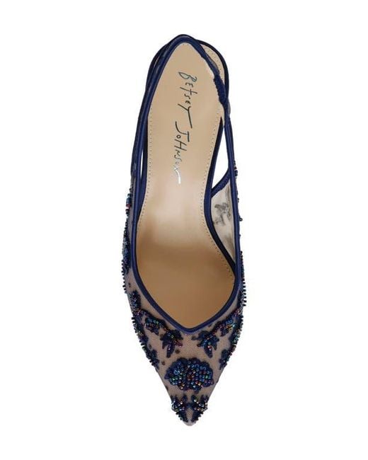 Betsey Johnson Blue Nikki Pointed Toe Slingback Pump