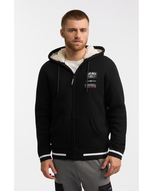 Ecko' Unltd Men's Black One Hit Faux Shearling Hoodie