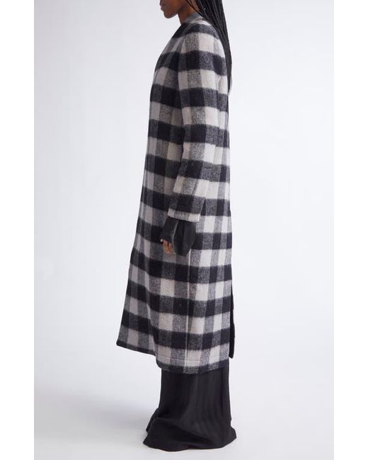 Rick Owens Black Museum Check Wool Coat