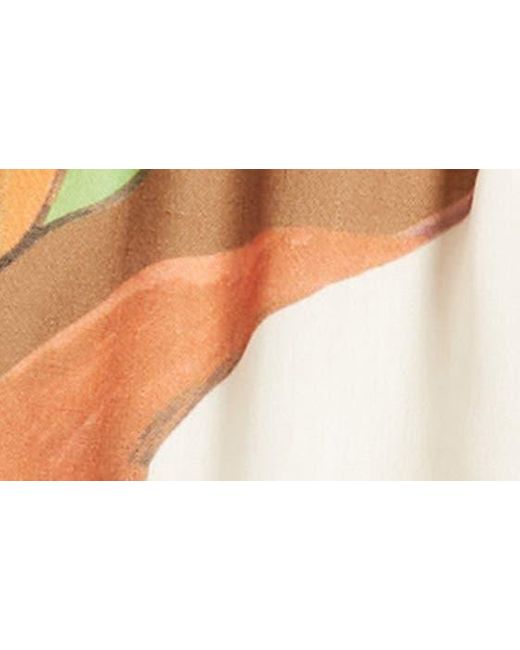 Sam Edelman Multicolor Painted Palm Tie Waist Trapeze Dress